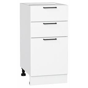 Шкаф нижний с 3-мя ящиками Флэт White In 2S/Белый 816*400*478