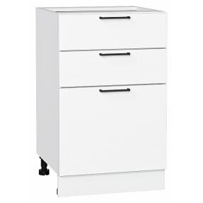 Шкаф нижний с 3-мя ящиками Флэт White In 2S/Белый 816*500*478