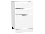 Шкаф нижний с 3-мя ящиками Флэт White In 2S/Белый 816*500*478