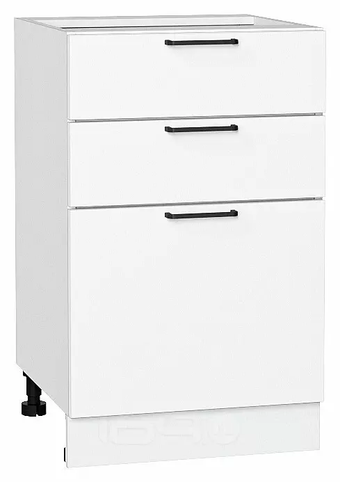 Шкаф нижний с 3-мя ящиками Флэт White In 2S/Белый 816*500*478