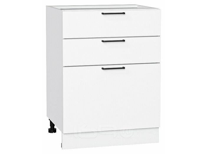 Шкаф нижний с 3-мя ящиками Флэт White In 2S/Белый 816*600*478