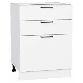 Шкаф нижний с 3-мя ящиками Флэт White In 2S/Белый 816*600*478