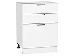 Шкаф нижний с 3-мя ящиками Флэт White In 2S/Белый 816*600*478