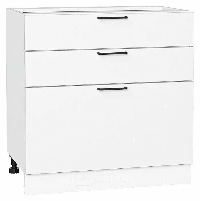 Шкаф нижний с 3-мя ящиками Флэт White In 2S/Белый 816*800*478