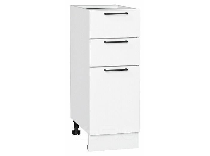 Шкаф нижний с 3-мя ящиками Флэт White In 2S/Белый 816*300*478