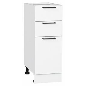 Шкаф нижний с 3-мя ящиками Флэт White In 2S/Белый 816*300*478