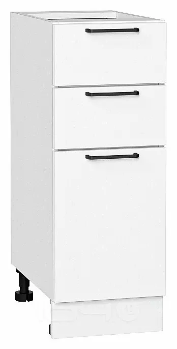 Шкаф нижний с 3-мя ящиками Флэт White In 2S/Белый 816*300*478