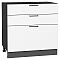 Шкаф нижний с 3-мя ящиками Флэт White In 2S/Graphite 816*800*478 Шкаф нижний с 3-мя ящиками Флэт White In 2S/Graphite 816*800*478