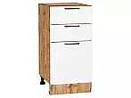 Шкаф нижний с 3-мя ящиками Флэт White In 2S/Дуб Вотан 816*400*478