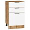Шкаф нижний с 3-мя ящиками Флэт White In 2S/Дуб Вотан 816*500*478 Шкаф нижний с 3-мя ящиками Флэт White In 2S/Дуб Вотан 816*500*478