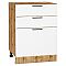Шкаф нижний с 3-мя ящиками Флэт White In 2S/Дуб Вотан 816*600*478 Шкаф нижний с 3-мя ящиками Флэт White In 2S/Дуб Вотан 816*600*478
