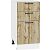 Шкаф нижний с 3-мя ящиками Флэт Wotan Oak 2S/Белый 816*400*478