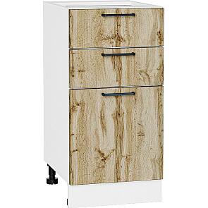 Шкаф нижний с 3-мя ящиками Флэт Wotan Oak 2S/Белый 816*400*478