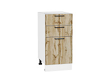 Шкаф нижний с 3-мя ящиками Флэт Wotan Oak 2S Белый | 40 см
