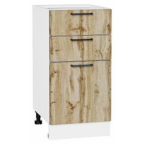 Шкаф нижний с 3-мя ящиками Флэт Wotan Oak 2S/Белый 816*400*478