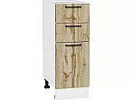 Шкаф нижний с 3-мя ящиками Флэт Wotan Oak 2S/Белый 816*300*478