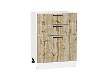 Шкаф нижний с 3-мя ящиками Флэт Wotan Oak 2S Белый | 60 см