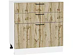 Шкаф нижний с 3-мя ящиками Флэт Wotan Oak 2S/Белый 816*800*478
