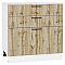 Шкаф нижний с 3-мя ящиками Флэт Wotan Oak 2S/Белый 816*800*478 Шкаф нижний с 3-мя ящиками Флэт Wotan Oak 2S/Белый 816*800*478