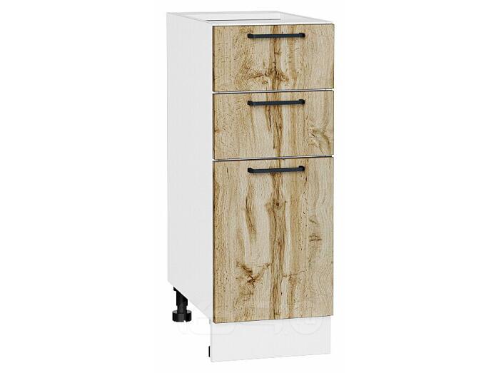 Шкаф нижний с 3-мя ящиками Флэт Wotan Oak 2S/Белый 816*300*478