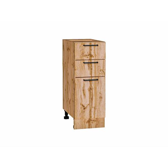 Шкаф нижний с 3-мя ящиками Флэт Wotan Oak 2S/Дуб Вотан 816*300*478