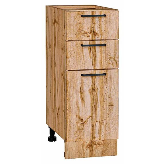 Шкаф нижний с 3-мя ящиками Флэт Wotan Oak 2S/Дуб Вотан 816*300*478