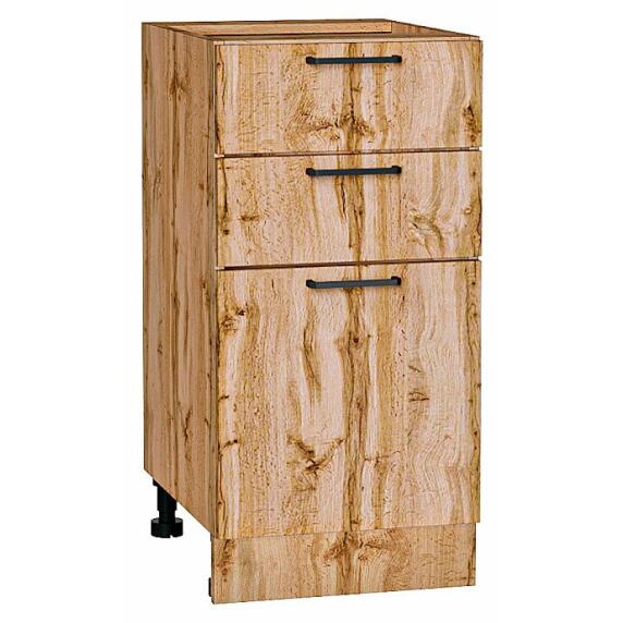 Шкаф нижний с 3-мя ящиками Флэт Wotan Oak 2S/Дуб Вотан 816*400*478