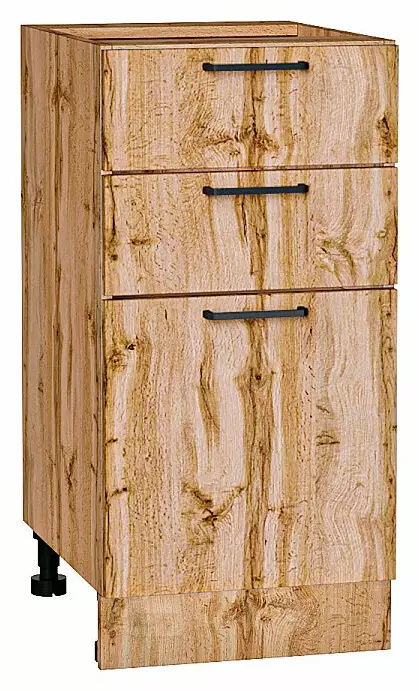 Шкаф нижний с 3-мя ящиками Флэт Wotan Oak 2S/Дуб Вотан 816*400*478