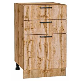 Шкаф нижний с 3-мя ящиками Флэт Wotan Oak 2S/Дуб Вотан 816*500*478