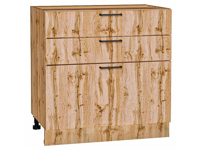 Шкаф нижний с 3-мя ящиками Флэт Wotan Oak 2S/Дуб Вотан 816*800*478