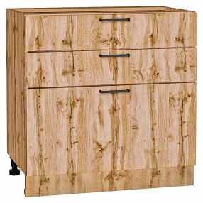 Шкаф нижний с 3-мя ящиками Флэт Wotan Oak 2S/Дуб Вотан 816*800*478