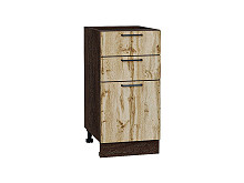 Шкаф нижний с 3-мя ящиками Флэт Wotan Oak 2S Венге | 40 см