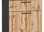 Шкаф нижний с 3-мя ящиками Флэт Wotan Oak 2S/Graphite 816*500*478