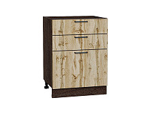 Шкаф нижний с 3-мя ящиками Флэт Wotan Oak 2S Венге | 60 см