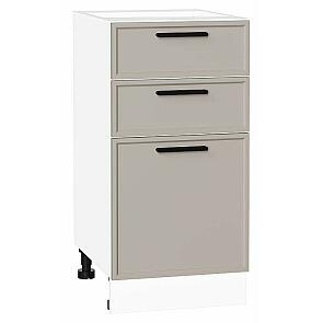 Шкаф нижний с 3-мя ящиками Фрейм Clay Silk/Белый 816*400*484