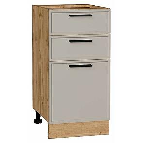 Шкаф нижний с 3-мя ящиками Фрейм Clay Silk/Дуб Вотан 816*400*484