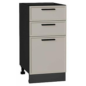 Шкаф нижний с 3-мя ящиками Фрейм Clay Silk/Graphite 816*400*484