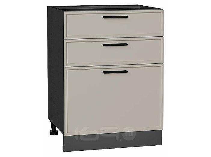 Шкаф нижний с 3-мя ящиками Фрейм Clay Silk/Graphite 816*600*484