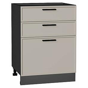 Шкаф нижний с 3-мя ящиками Фрейм Clay Silk/Graphite 816*600*484