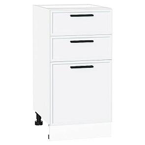 Шкаф нижний с 3-мя ящиками Фрейм White Silk/Белый 816*400*484