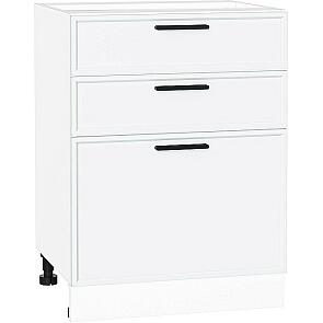 Шкаф нижний с 3-мя ящиками Фрейм White Silk/Белый 816*600*484