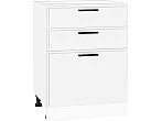 Шкаф нижний с 3-мя ящиками Фрейм White Silk/Белый 816*600*484