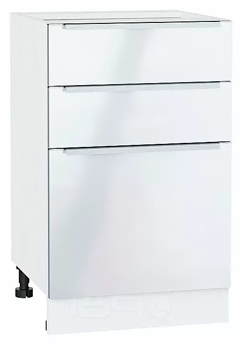 Шкаф нижний с 3-мя ящиками Фьюжн Angel Белый 816*500*480