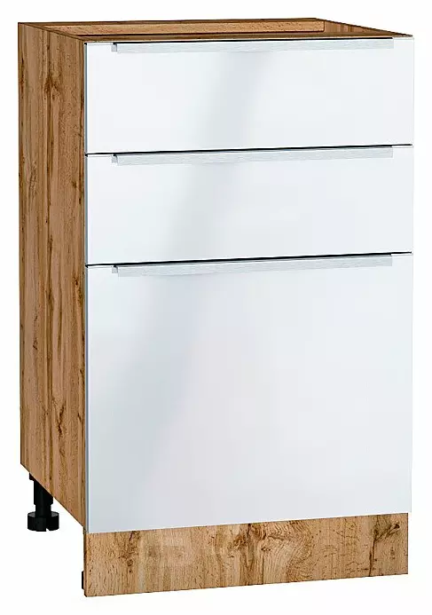 Шкаф нижний с 3-мя ящиками Фьюжн Angel Дуб Вотан 816*500*480