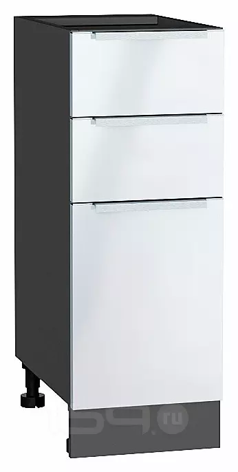 Шкаф нижний с 3-мя ящиками Фьюжн Angel Graphite 816*300*480