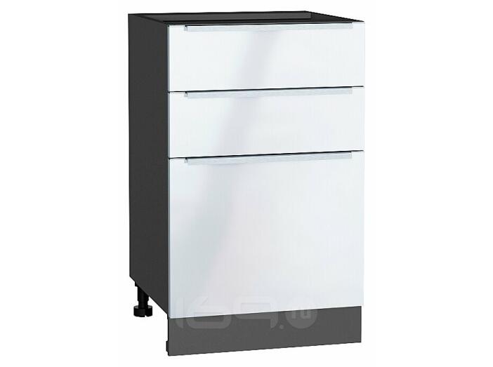 Шкаф нижний с 3-мя ящиками Фьюжн Angel Graphite 816*500*480