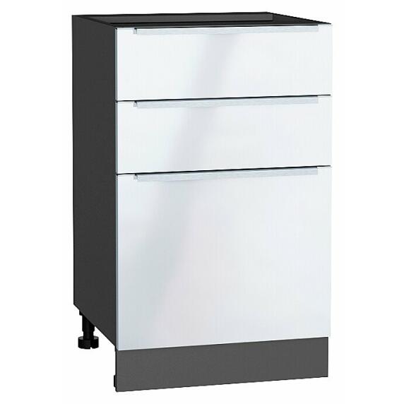 Шкаф нижний с 3-мя ящиками Фьюжн Angel Graphite 816*500*480
