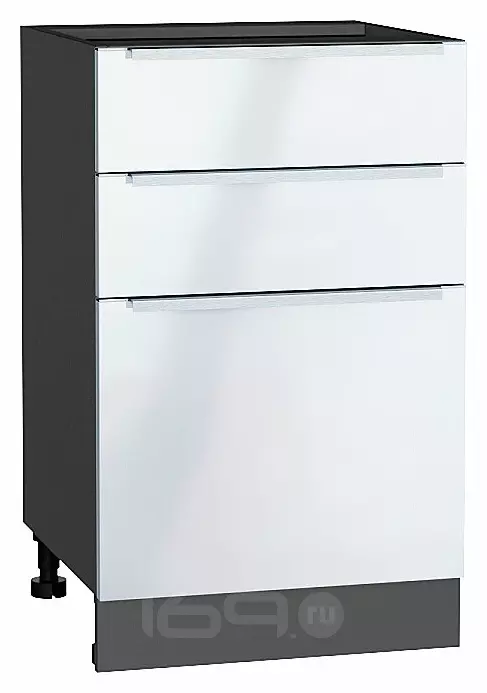 Шкаф нижний с 3-мя ящиками Фьюжн Angel Graphite 816*500*480
