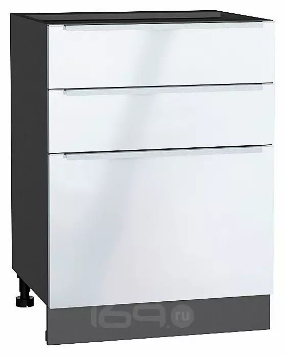 Шкаф нижний с 3-мя ящиками Фьюжн Angel Graphite 816*600*480