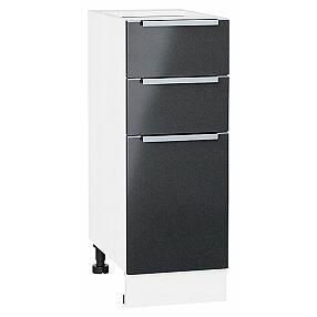 Шкаф нижний с 3-мя ящиками Фьюжн Anthracite Белый 816*300*480